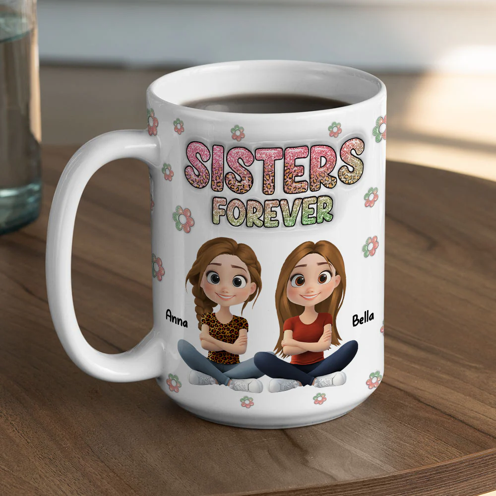 Always My Bestfriend Cartoonize - Personalized Custom 3D Inflated Effect Mug - Image 4
