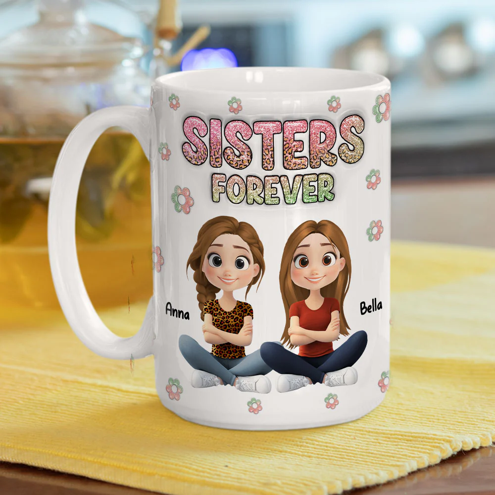 Always My Bestfriend Cartoonize - Personalized Custom 3D Inflated Effect Mug - Image 5