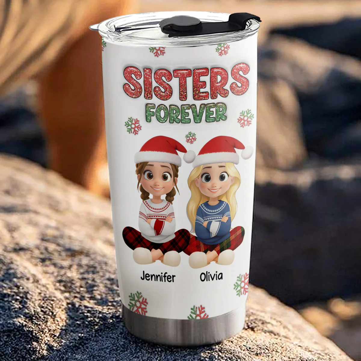 Always My Bestfriend Christmas - Personalized Custom 3D Inflated Effect Tumbler - Image 3