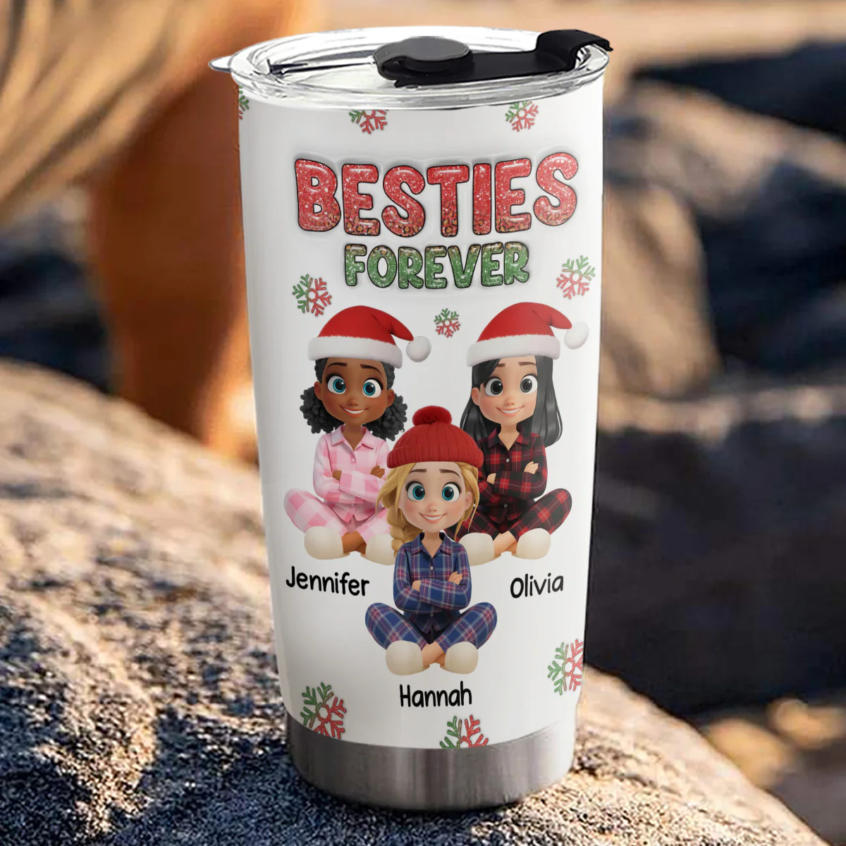 Always My Bestfriend Christmas - Personalized Custom 3D Inflated Effect Tumbler - Image 5