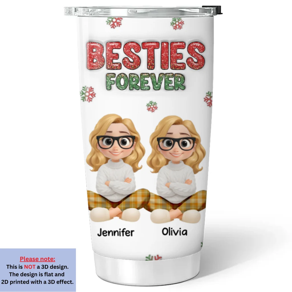 Always My Bestfriend Christmas - Personalized Custom 3D Inflated Effect Tumbler - Image 6