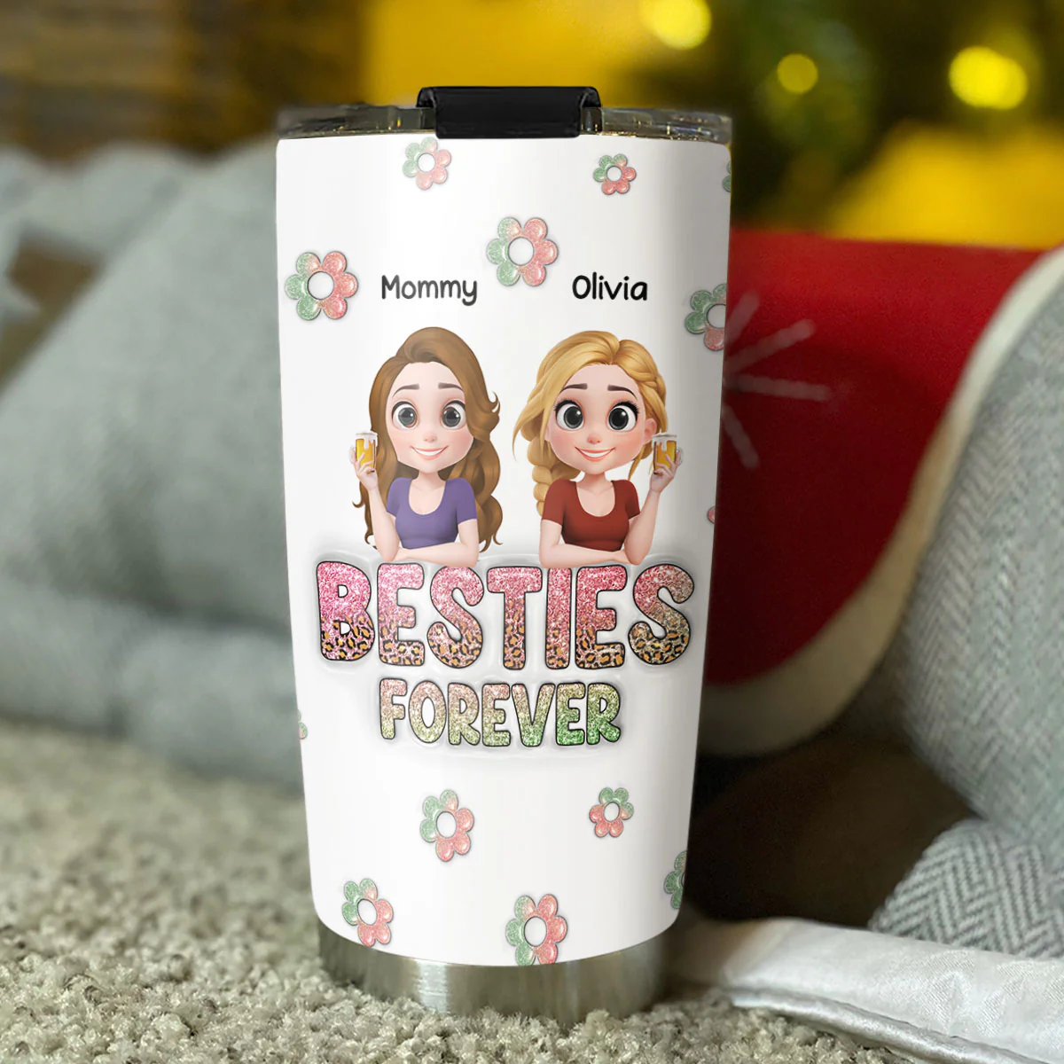 Always My Bestfriend Version 2 - Personalized Custom 3D Inflated Effect Tumbler - Image 3