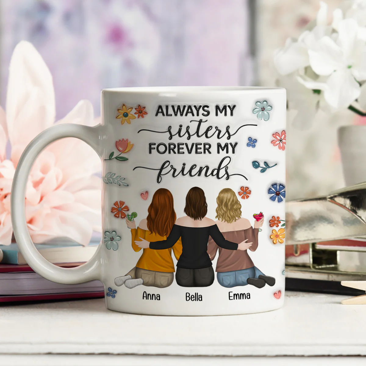 Always My Sister - Personalized Custom 3D Inflated Effect Coffee Mug - Image 3