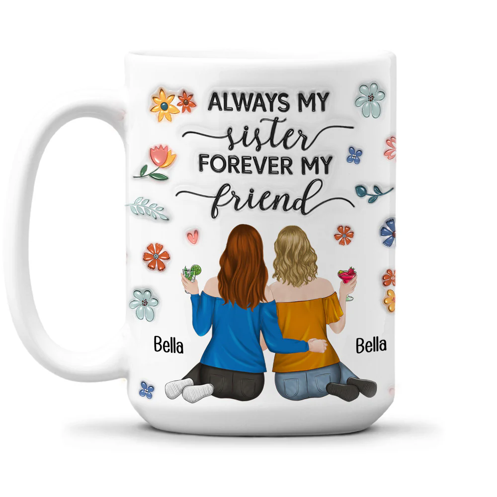 Always My Sister - Personalized Custom 3D Inflated Effect Coffee Mug - Image 4