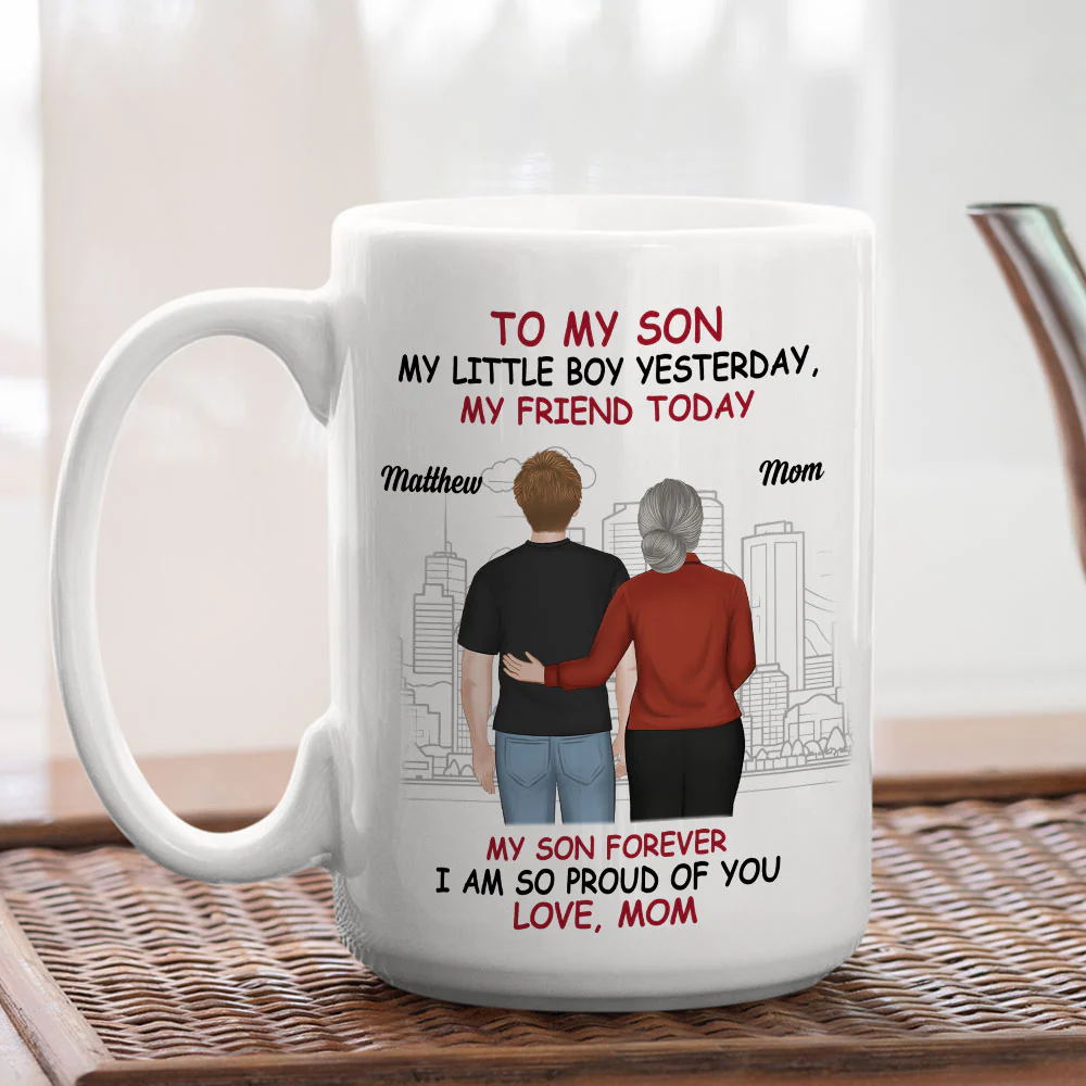 Always My Son Forever Proud - Personalized Custom Coffee Mug - Image 4