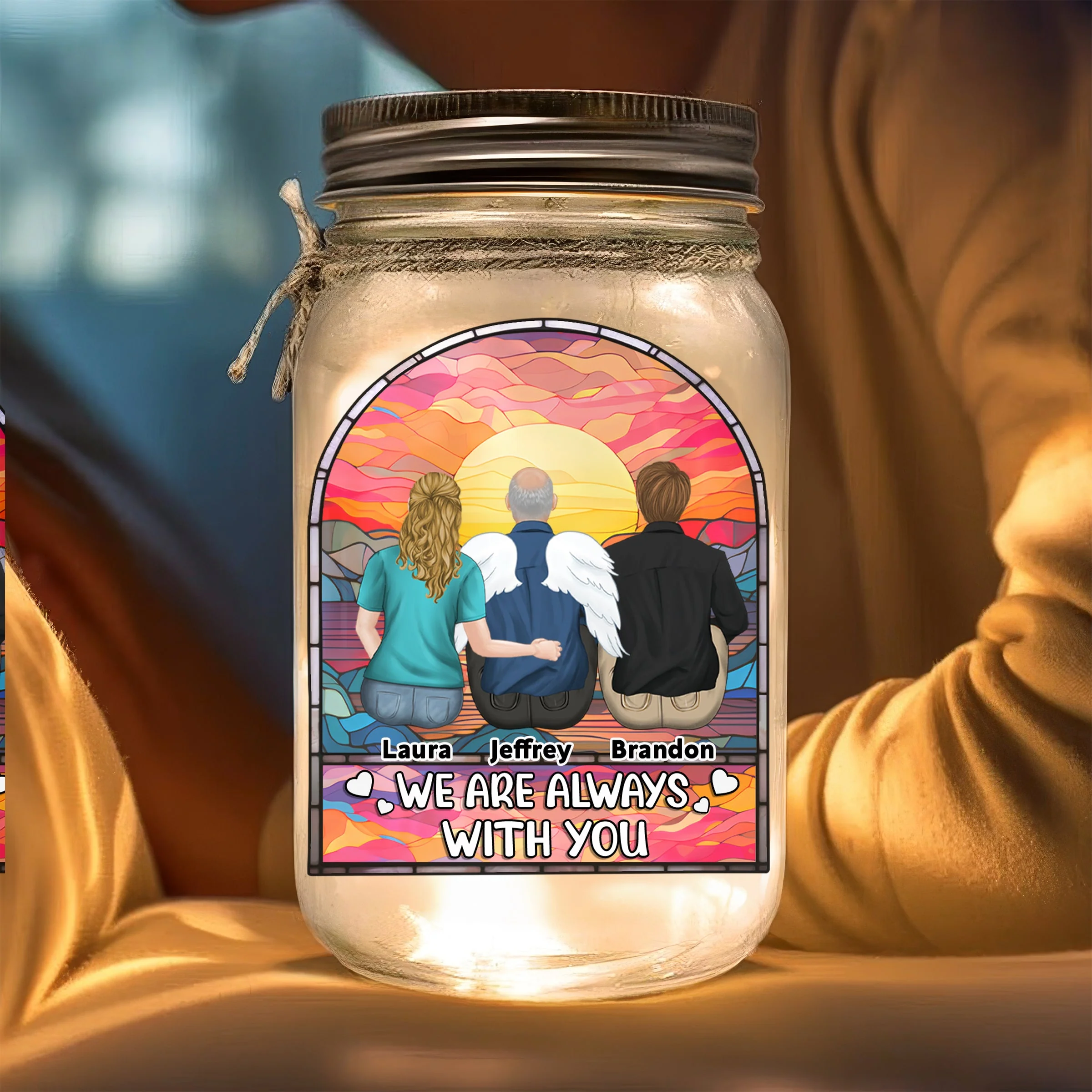 Always On My Mind - Personalized Custom Mason Jar Light - Image 3