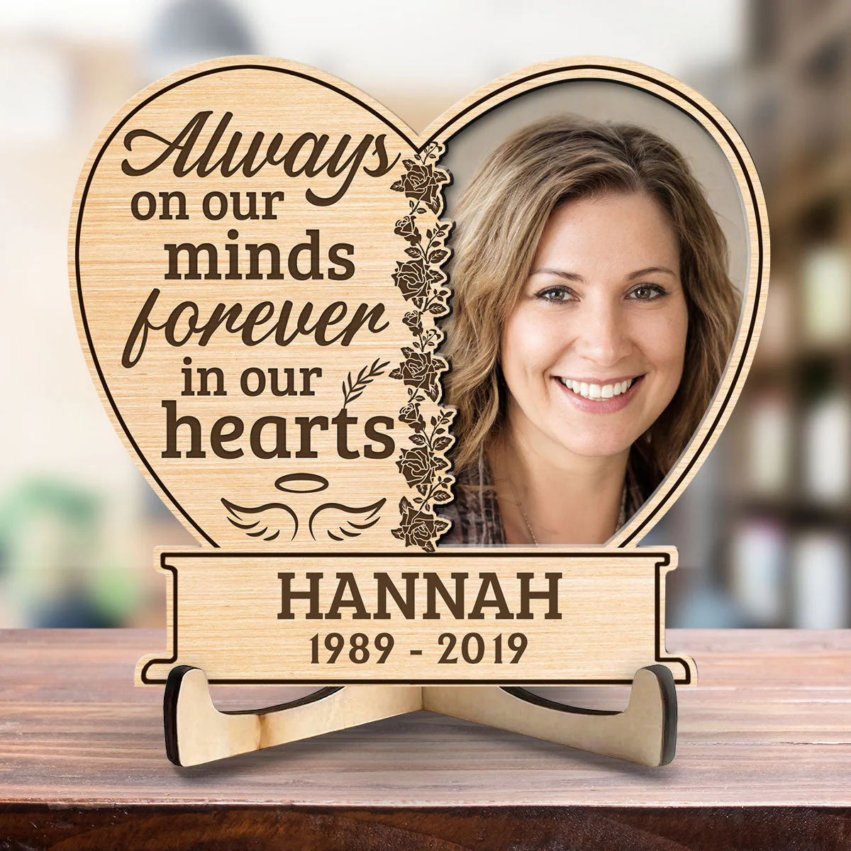 Always On Our Minds Forever In Our Hearts - Personalized Wooden Plaque - Image 4