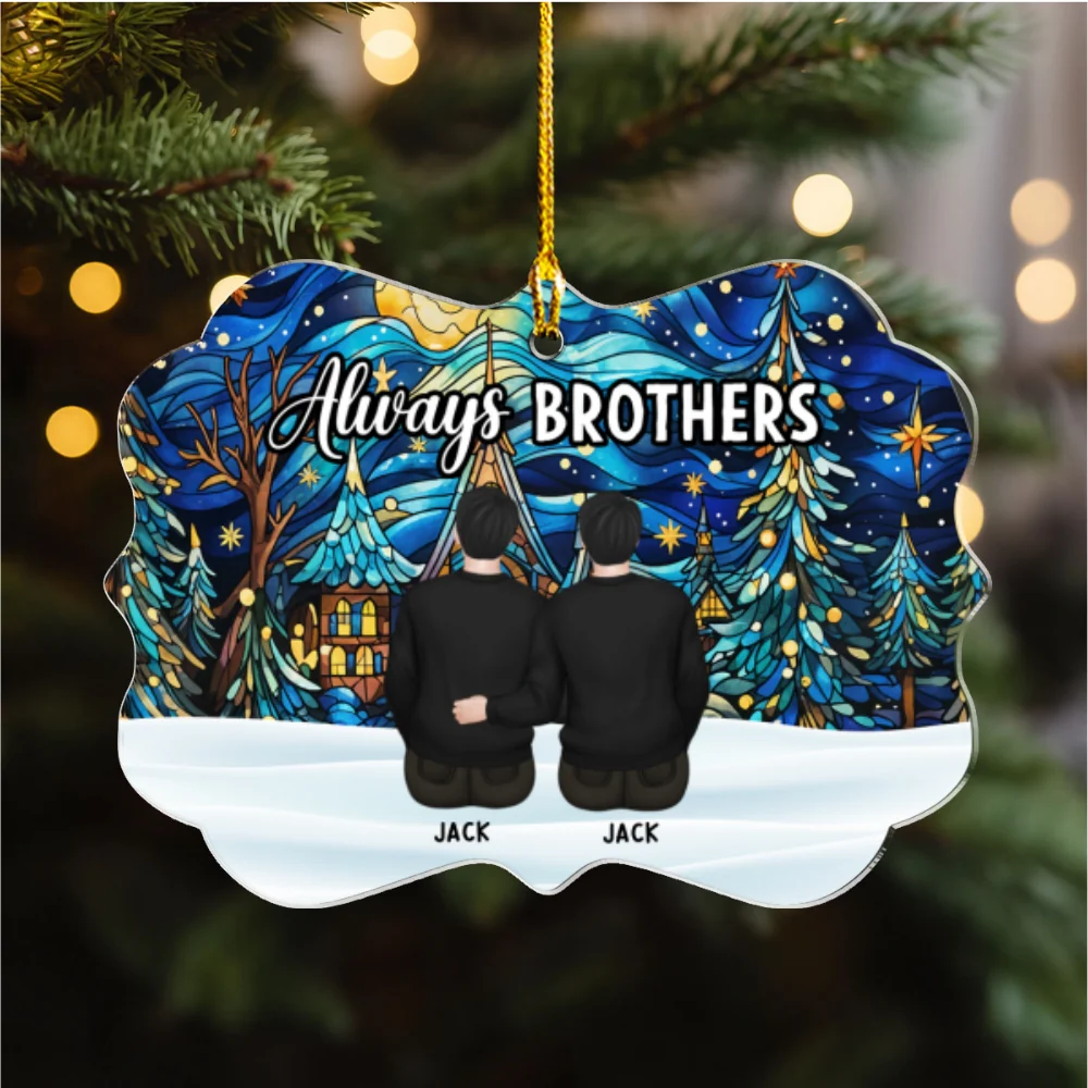 Always Siblings - Personalized Custom Acrylic Ornament - Image 5