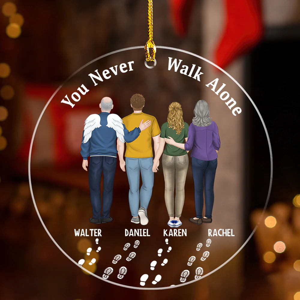 Always Walk With You - Personalized Custom Acrylic Ornament - Image 3
