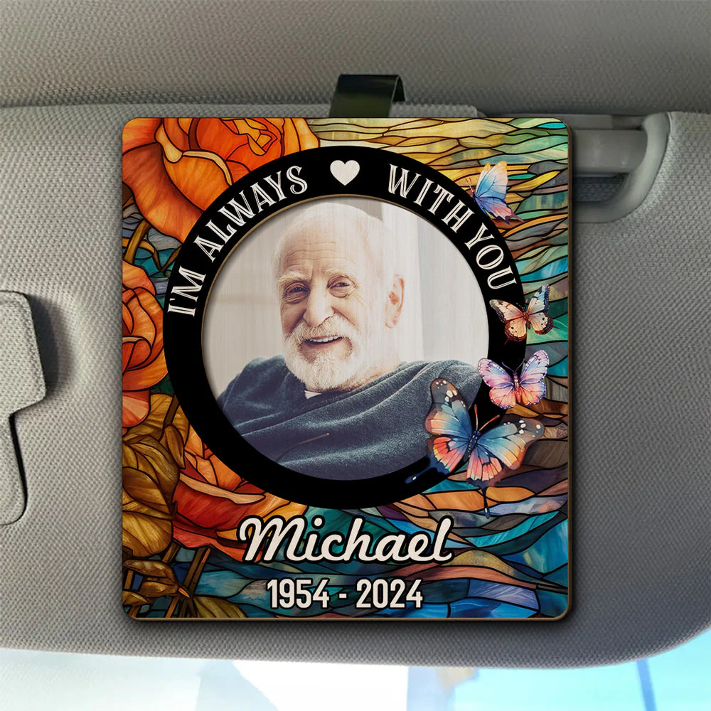 Always With You Memorial Gift - Personalized Custom Car Visor Clip - Image 2