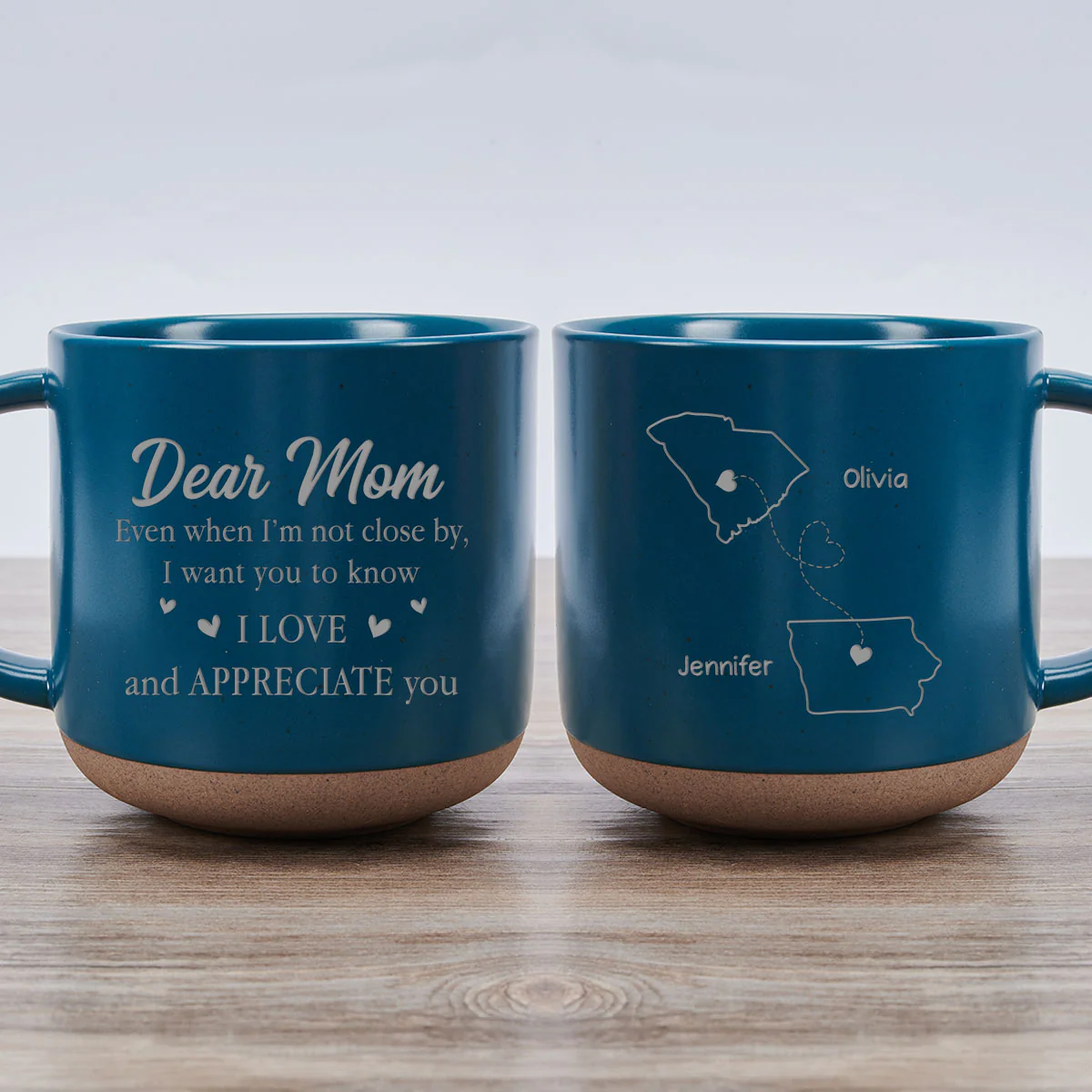 Always With You Mom - Personalized Custom Engraved Pottery Mug - Image 3