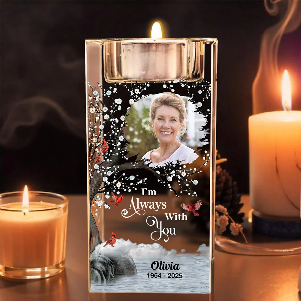 Always With You - Personalized Custom Crystal Candle Holder - Image 2