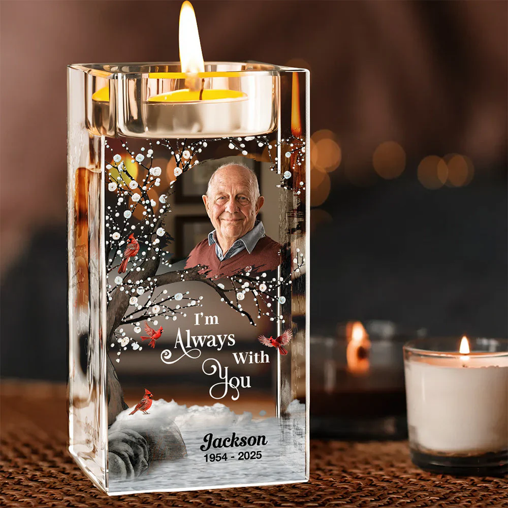 Always With You - Personalized Custom Crystal Candle Holder - Image 3