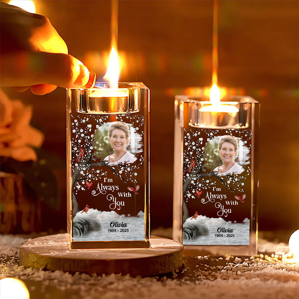 Always With You - Personalized Custom Crystal Candle Holder - Image 4