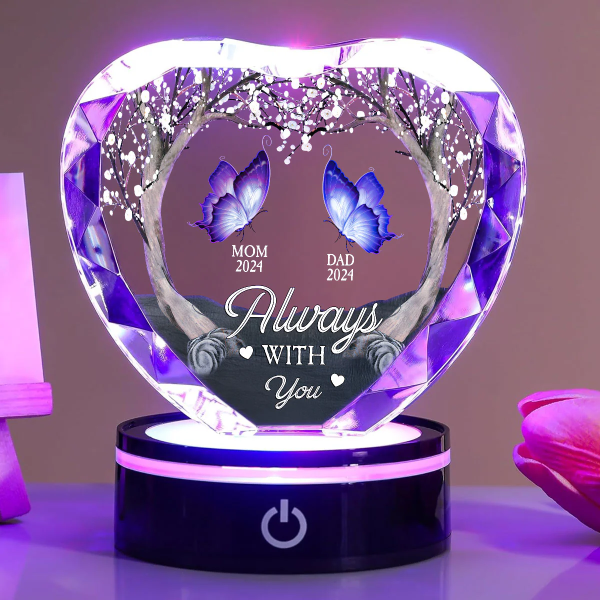 Always With You - Personalized Custom Crystal Led Light - Image 3