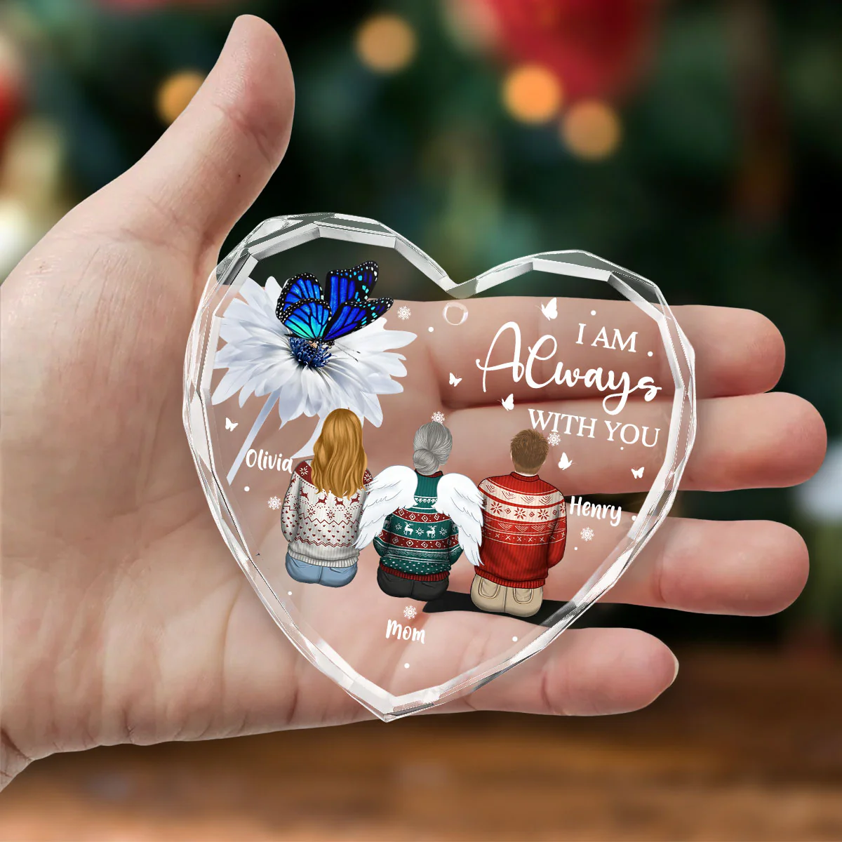 Always With You - Personalized Custom Glass Ornament - Image 2