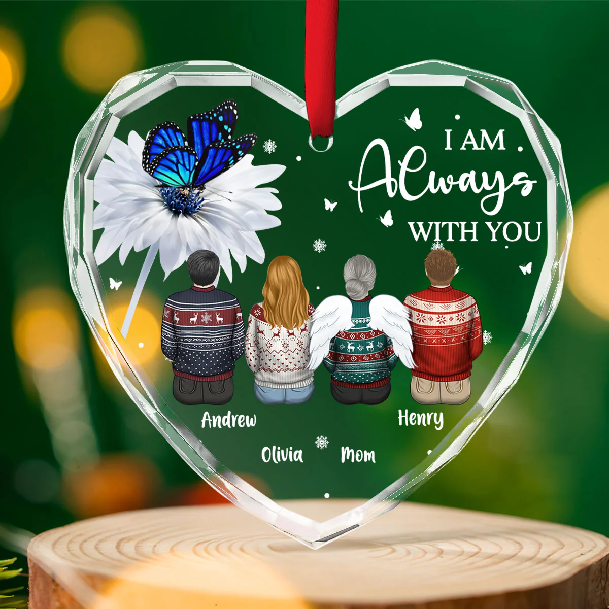 Always With You - Personalized Custom Glass Ornament - Image 4