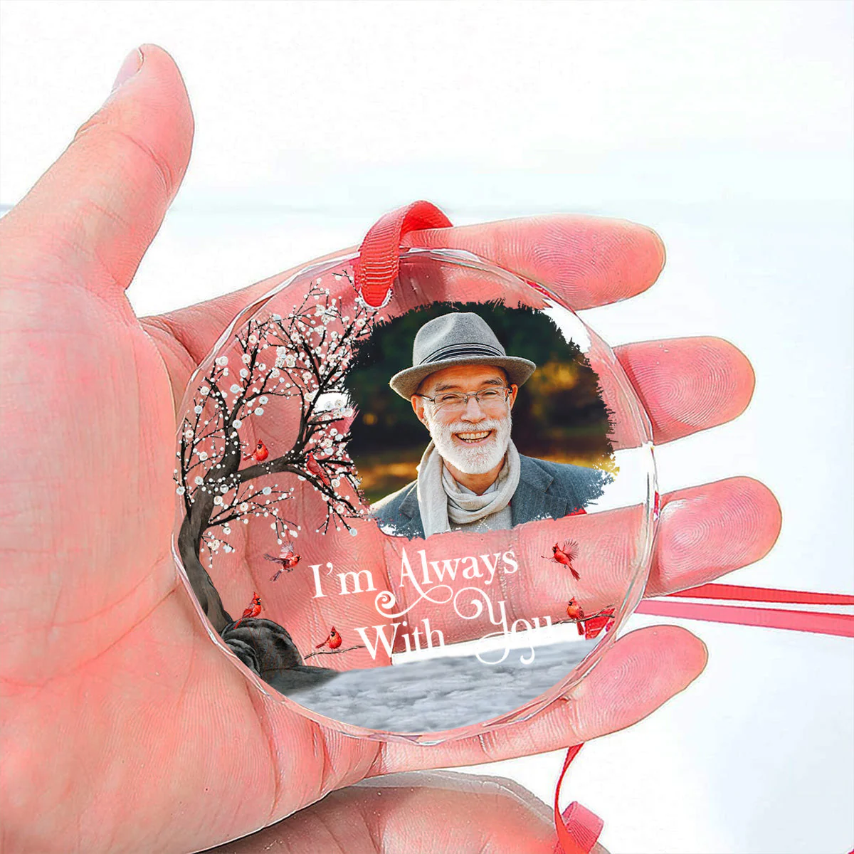 Always With You - Personalized Custom Glass Ornament - Image 3