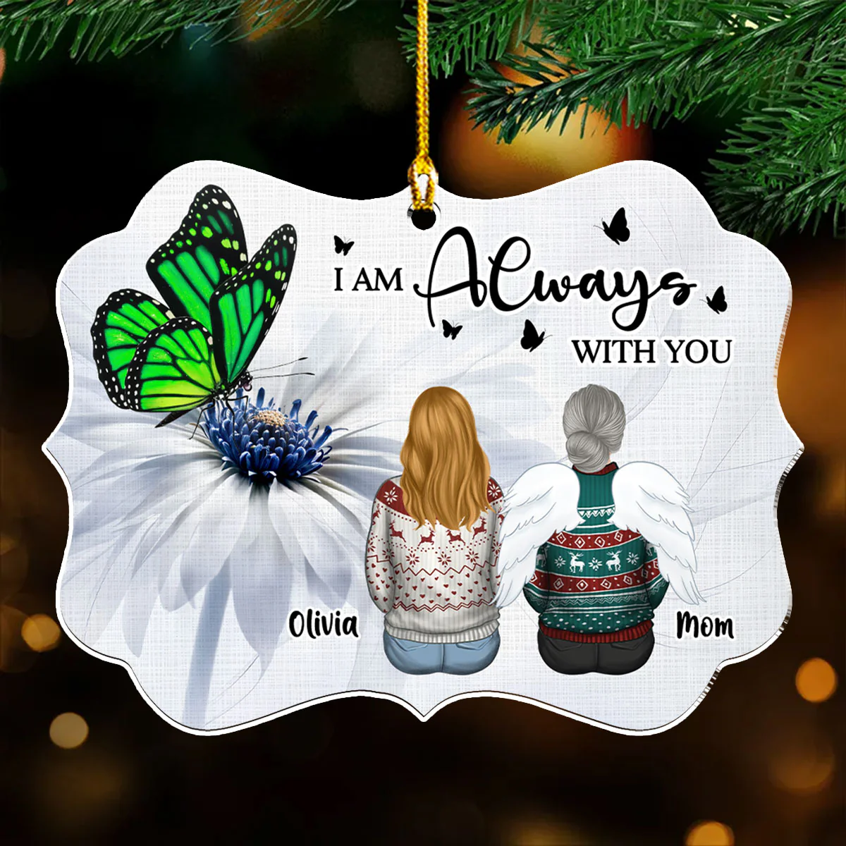 Always With You Version 2 - Personalized Custom Acrylic Ornament - Image 2
