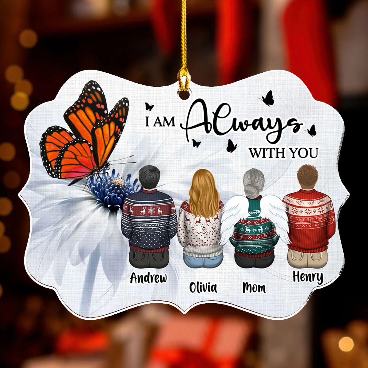 Always With You Version 2 - Personalized Custom Acrylic Ornament - Image 4