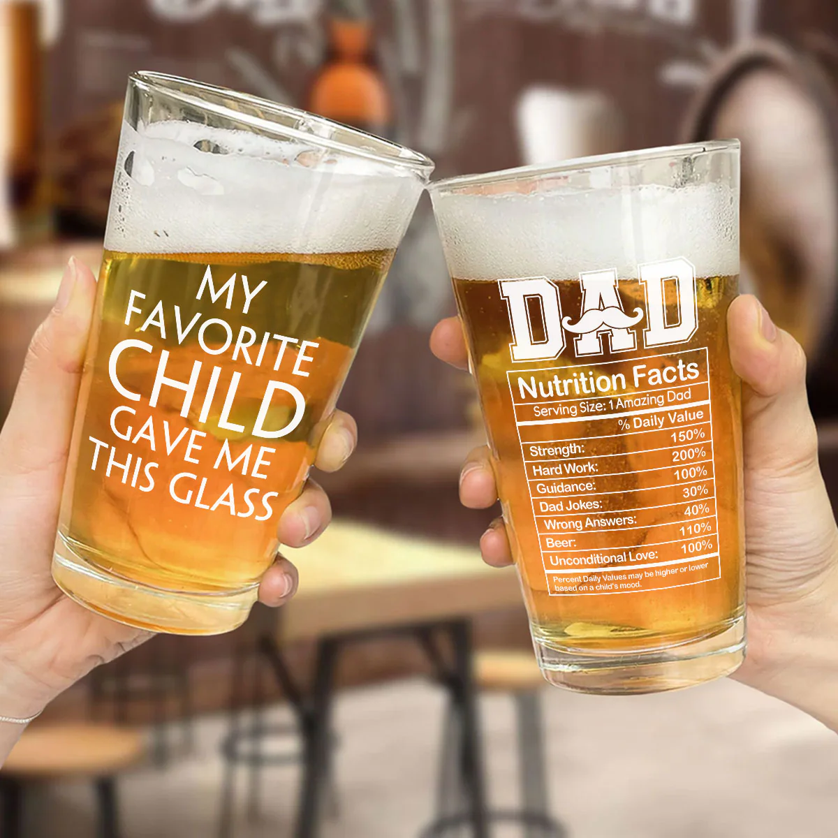 Amazing Dad - Personalized Custom Beer Glass - Image 3