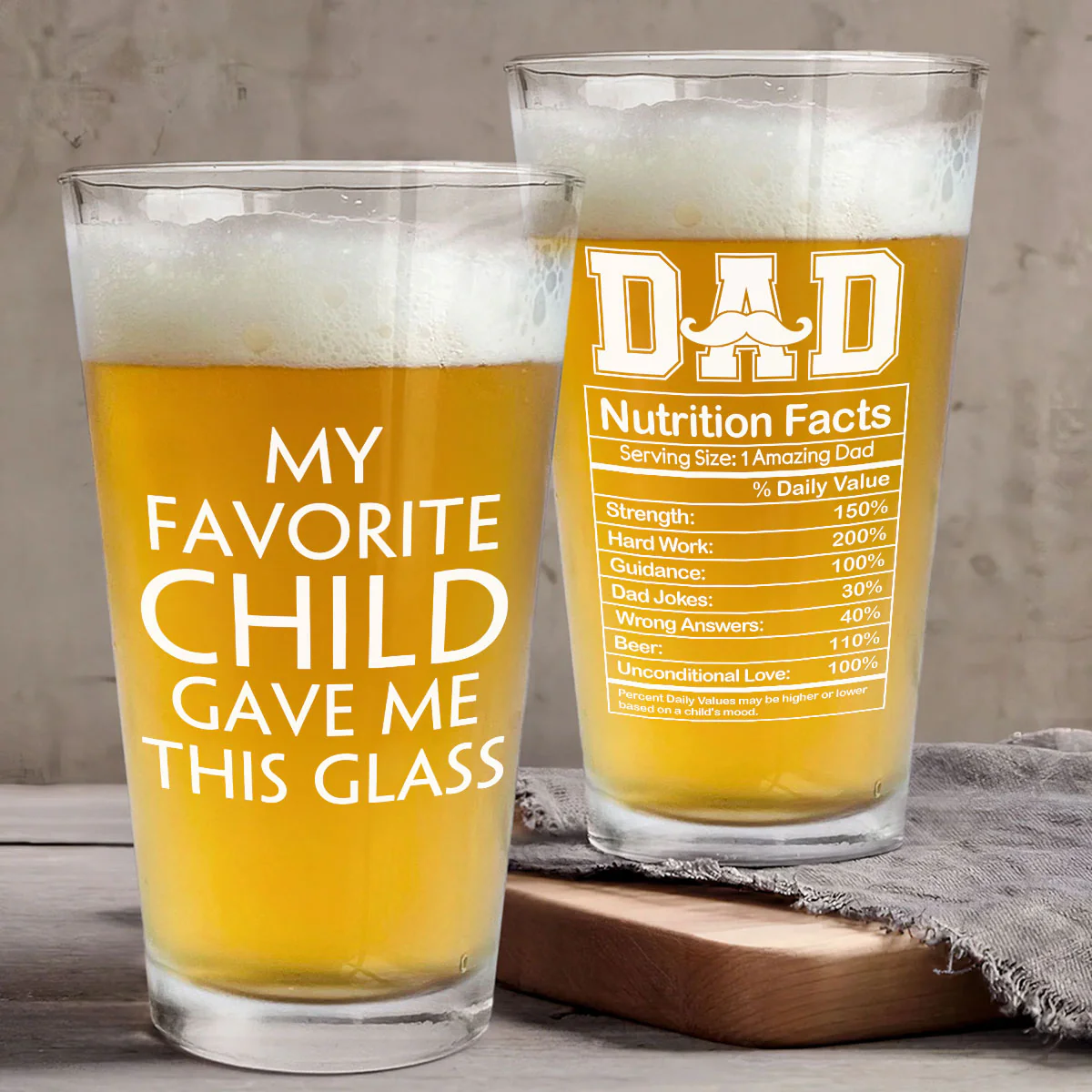 Amazing Dad - Personalized Custom Beer Glass - Image 4