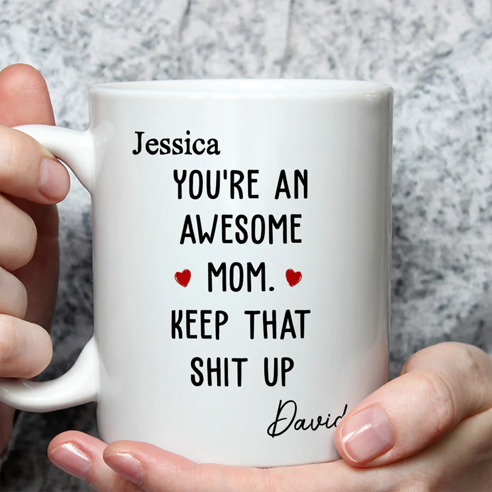 Amazing Mom Keep The Vibe - Personalized Custom Coffee Mug - Image 2