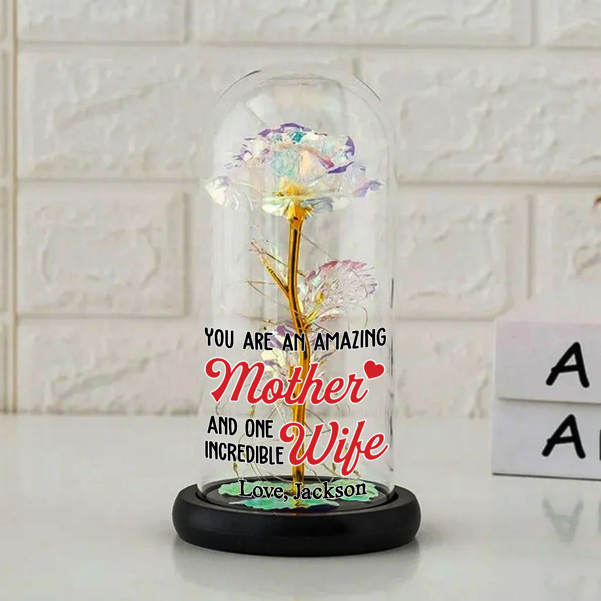 Amazing Mother - Personalized Custom Sparkly Rose - Image 4