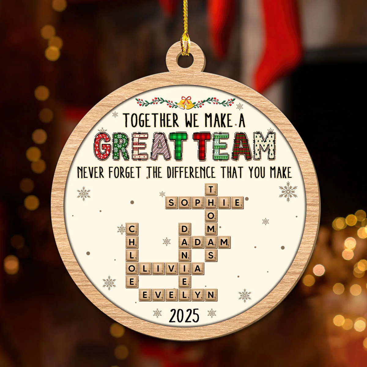 Amazing Team - Personalized Custom 3D Effect Wood Ornament - Image 3