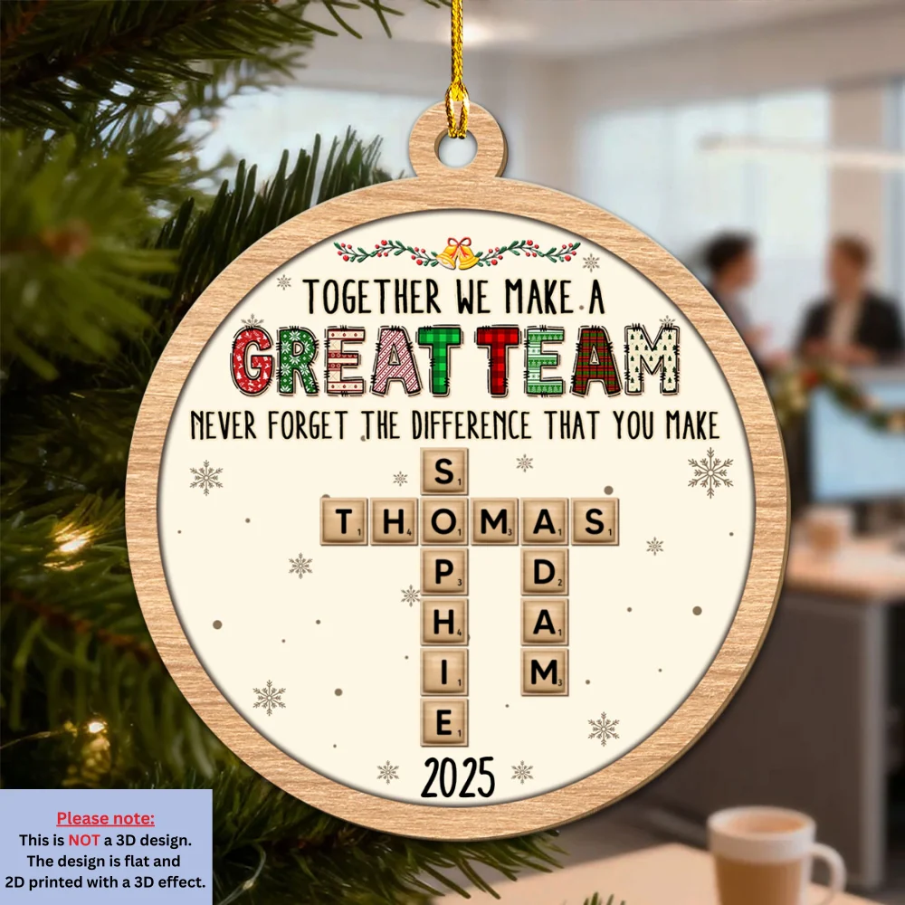 Amazing Team - Personalized Custom 3D Effect Wood Ornament - Image 5