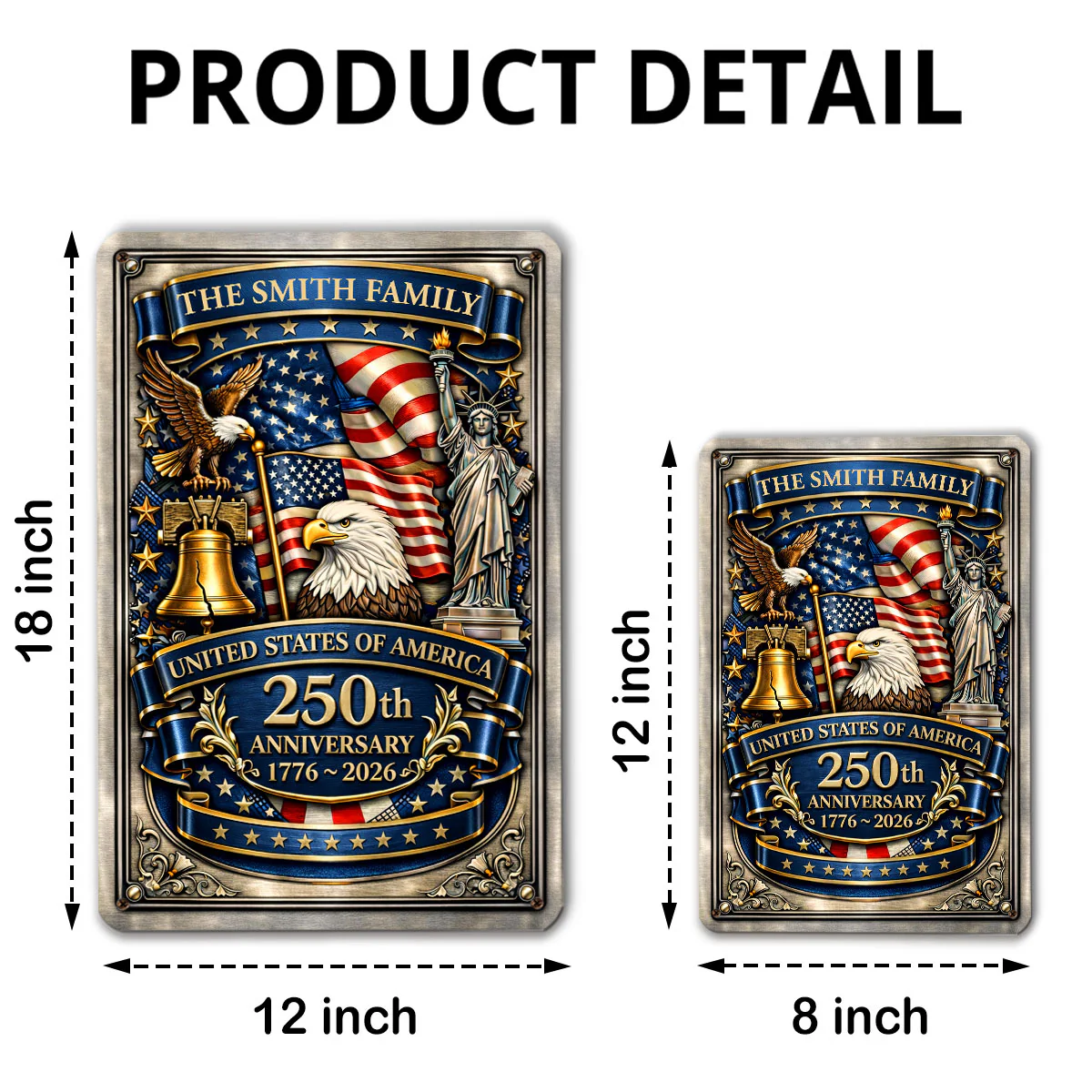 America Anniversary - Personalized Custom 3D Inflated Effect Metal Sign - Image 5