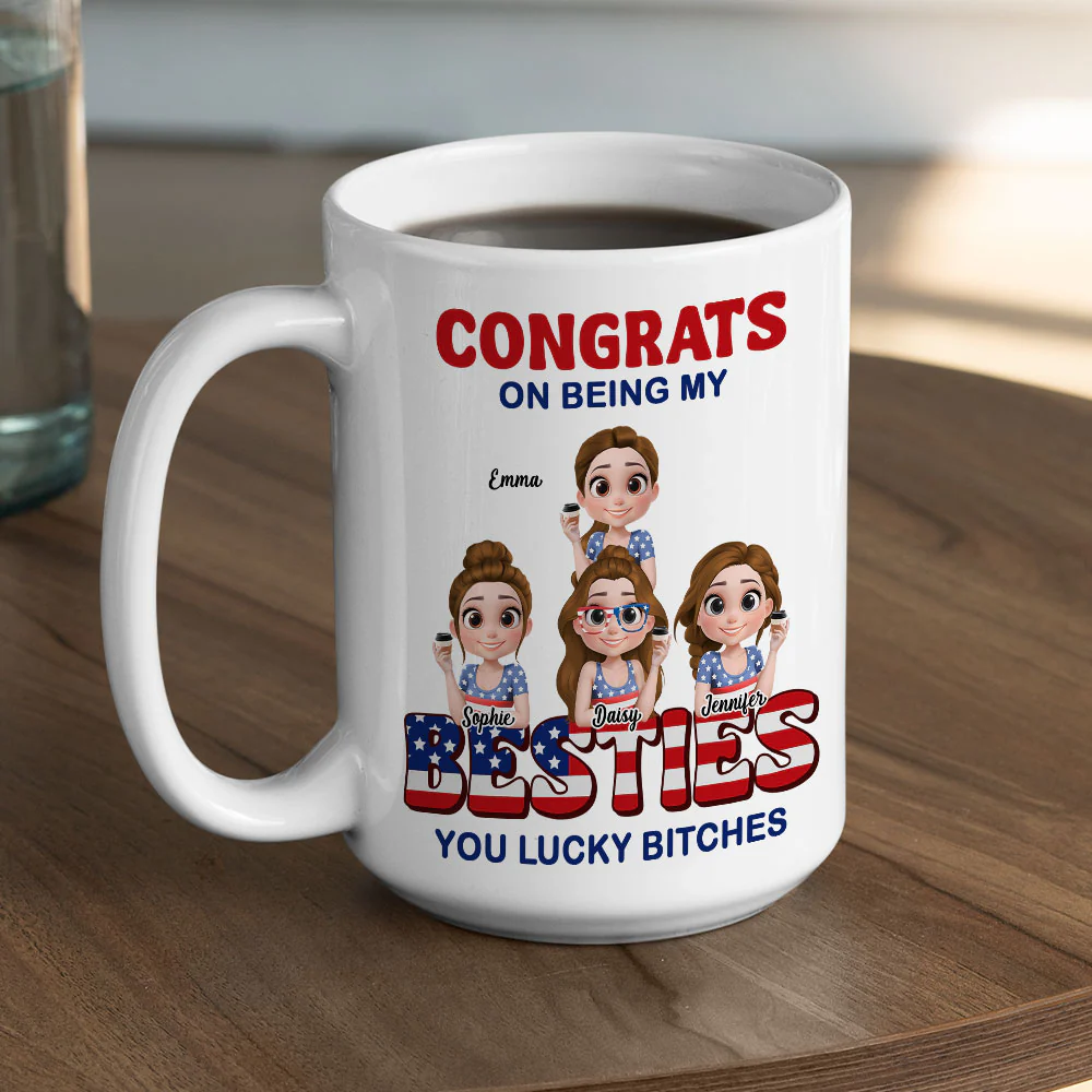 American Best Friends - Personalized Custom Coffee Mug - Image 6