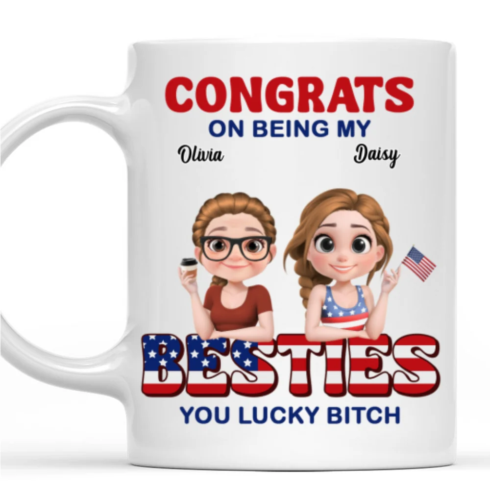 American Best Friends - Personalized Custom Coffee Mug - Image 8