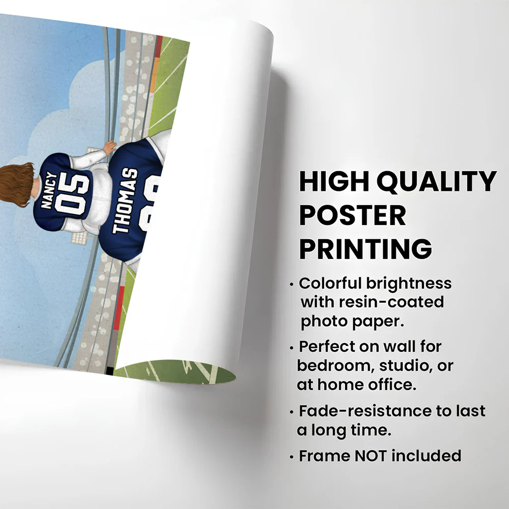 American Football Dad - Personalized Custom Poster - Image 5