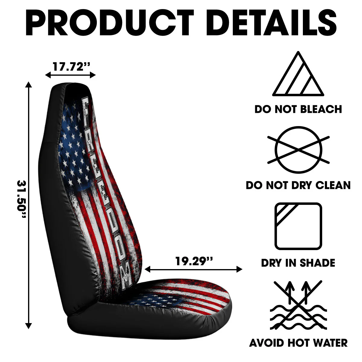 American Freedom - Personalized Custom Car Seat Cover - Image 5