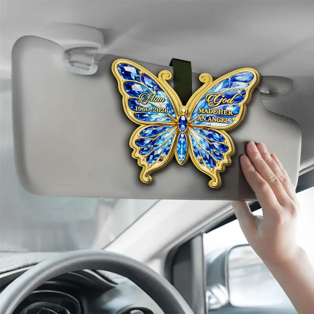 An Angel He Made - Personalized Custom 3D Effect Car Visor Clip - Image 3