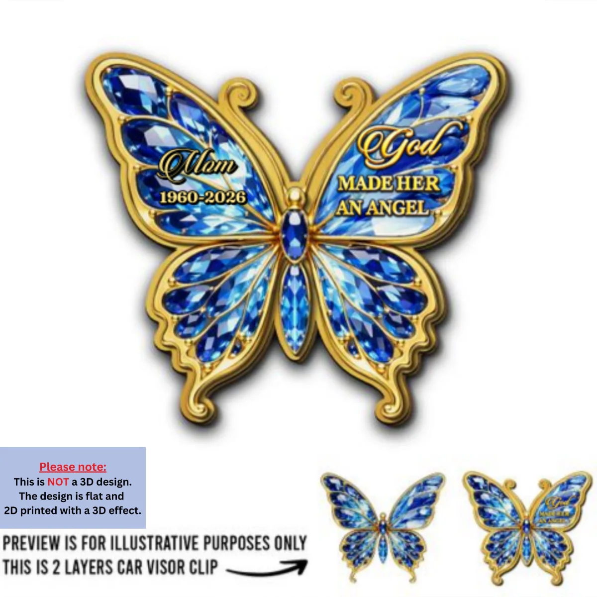 An Angel He Made - Personalized Custom 3D Effect Car Visor Clip - Image 5