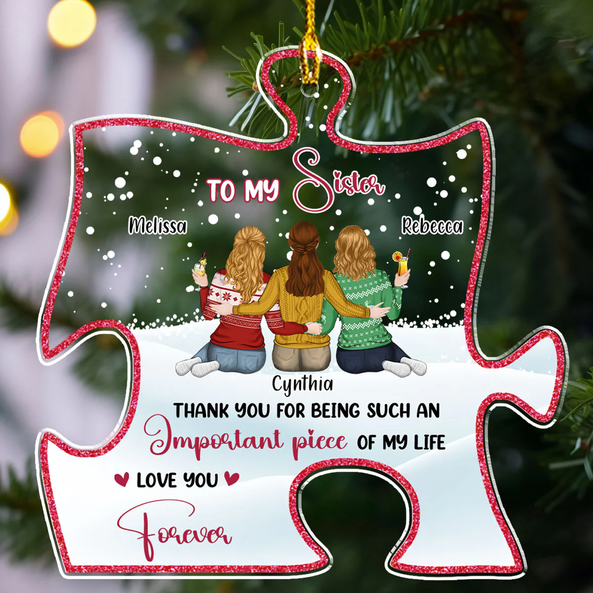 An Important Piece - Personalized Custom Acrylic Ornament - Image 3