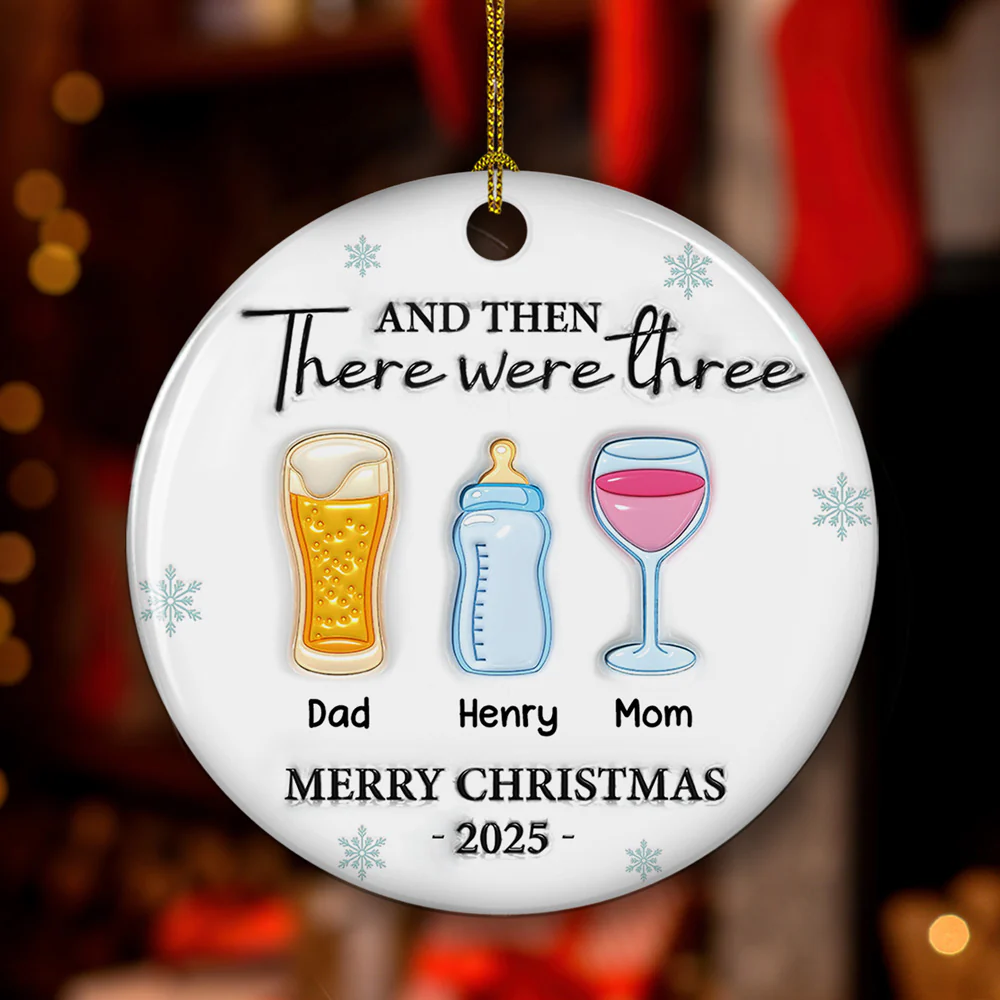 And Then There Were Four - Personalized Custom 3D Inflated Effect Ceramic Ornament - Image 3