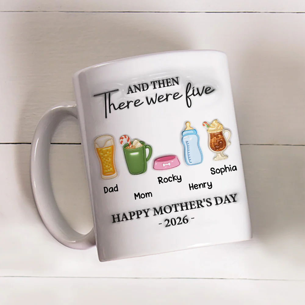 And Then There Were Four - Personalized Custom 3D Inflated Effect Mug - Image 4
