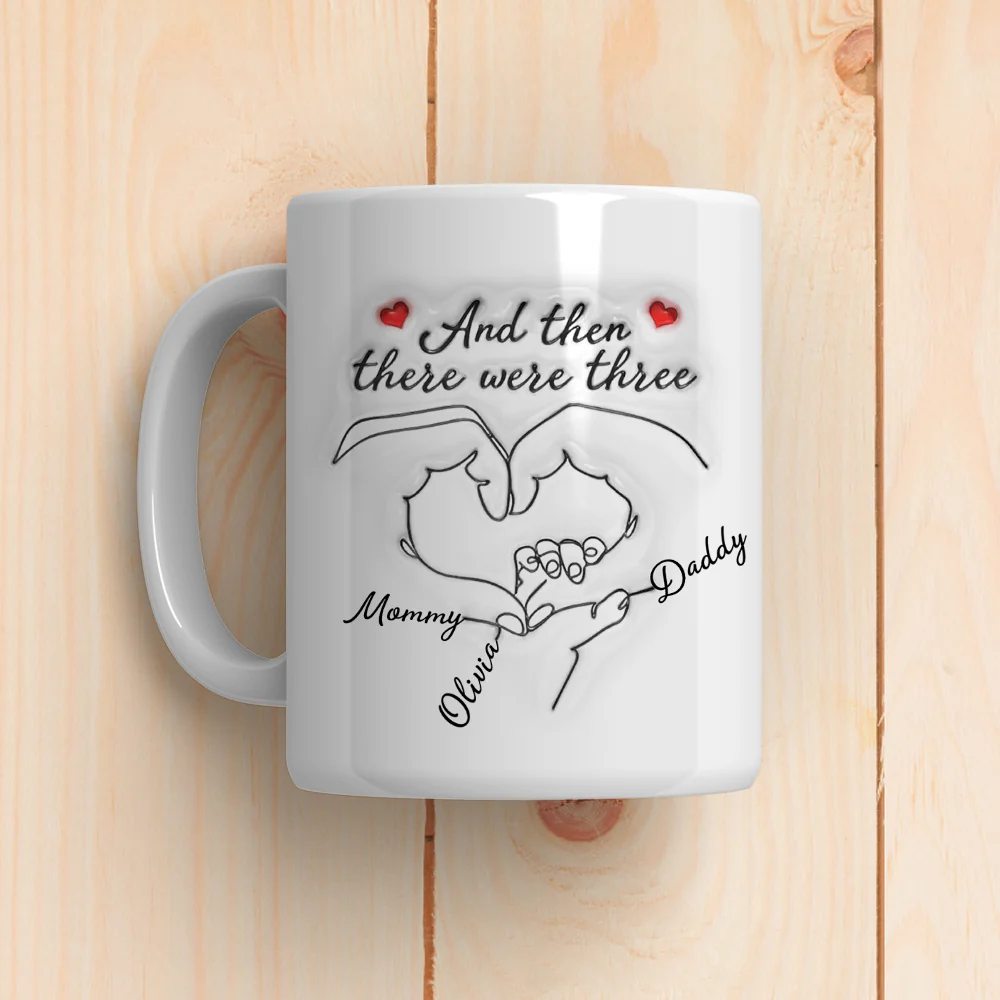 And Then There Were Three - Personalized Custom 3D Inflated Effect Mug - Image 5