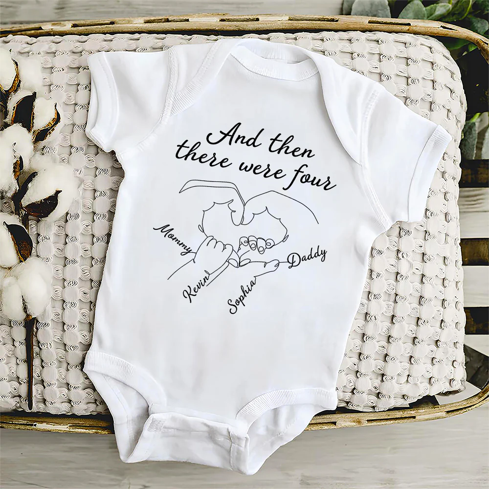 And Then There Were Three - Personalized Custom Baby Onesie - Image 3