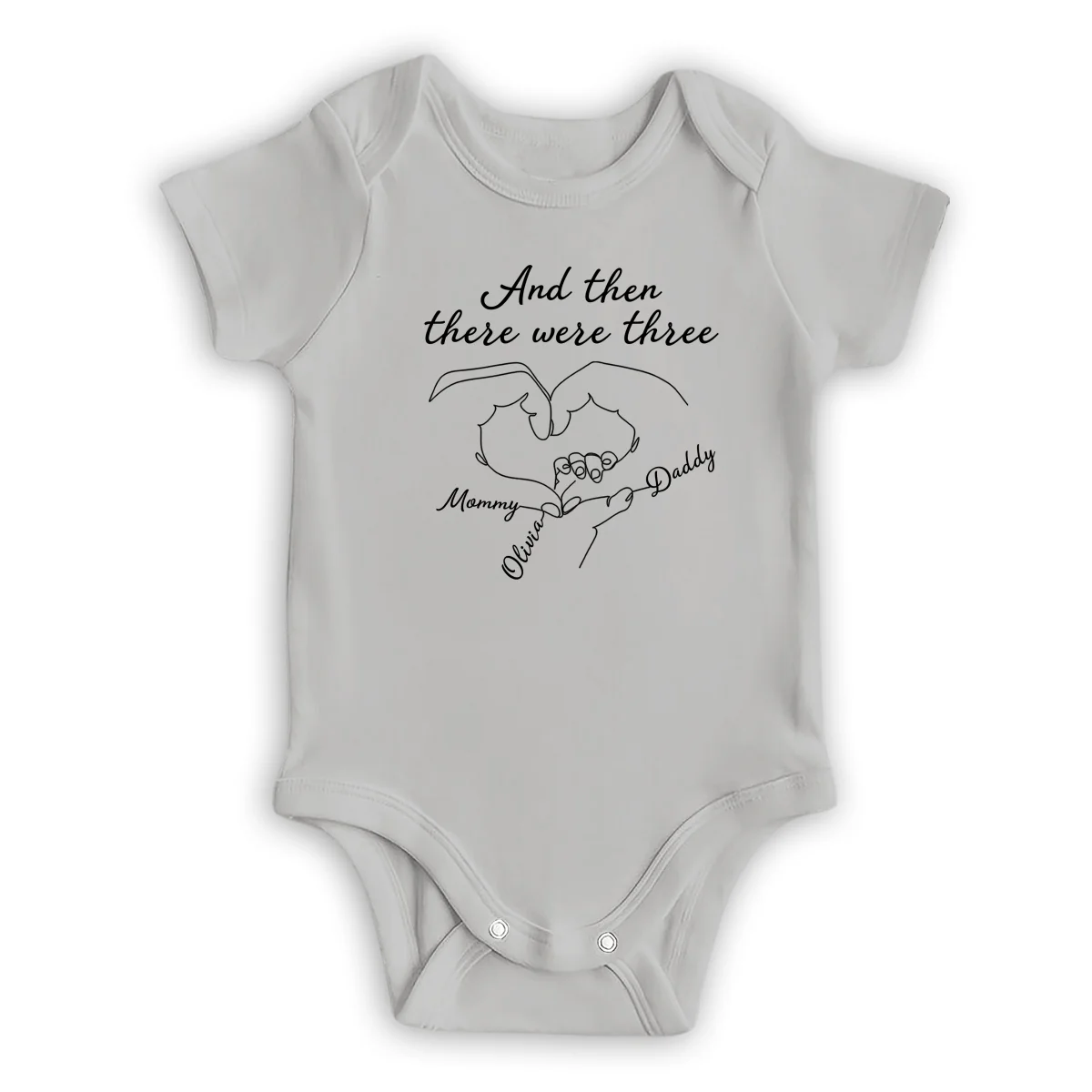 And Then There Were Three - Personalized Custom Baby Onesie - Image 7