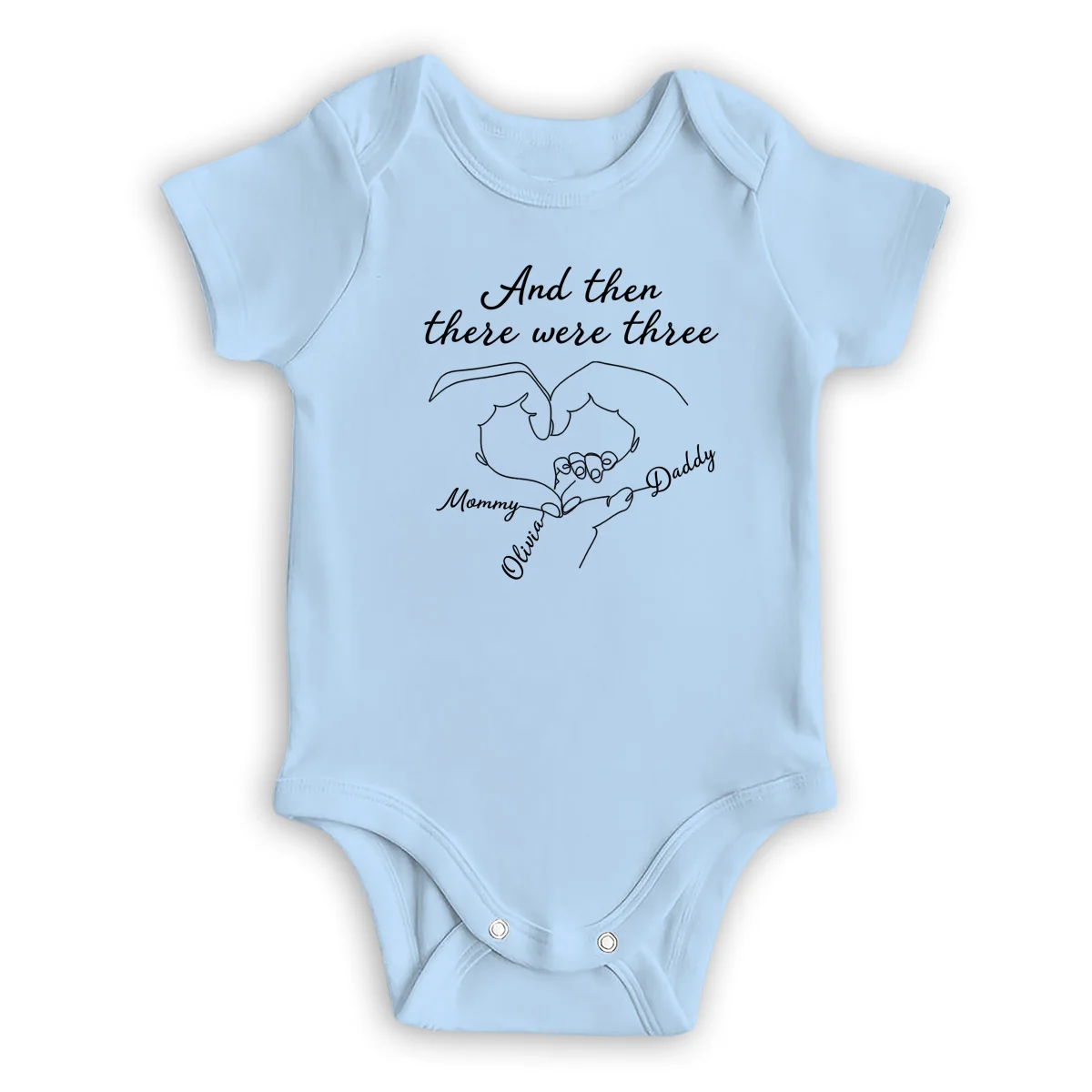And Then There Were Three - Personalized Custom Baby Onesie - Image 8