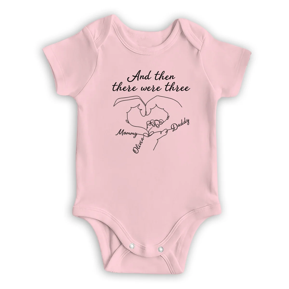 And Then There Were Three - Personalized Custom Baby Onesie - Image 9