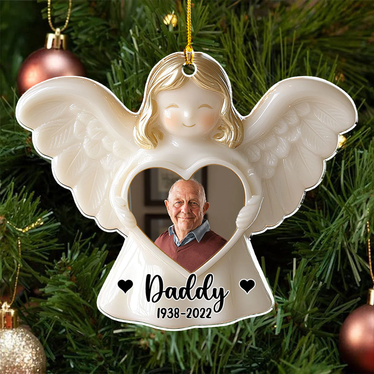 Angel Among Us - Personalized Custom Acrylic Ornament - Image 3
