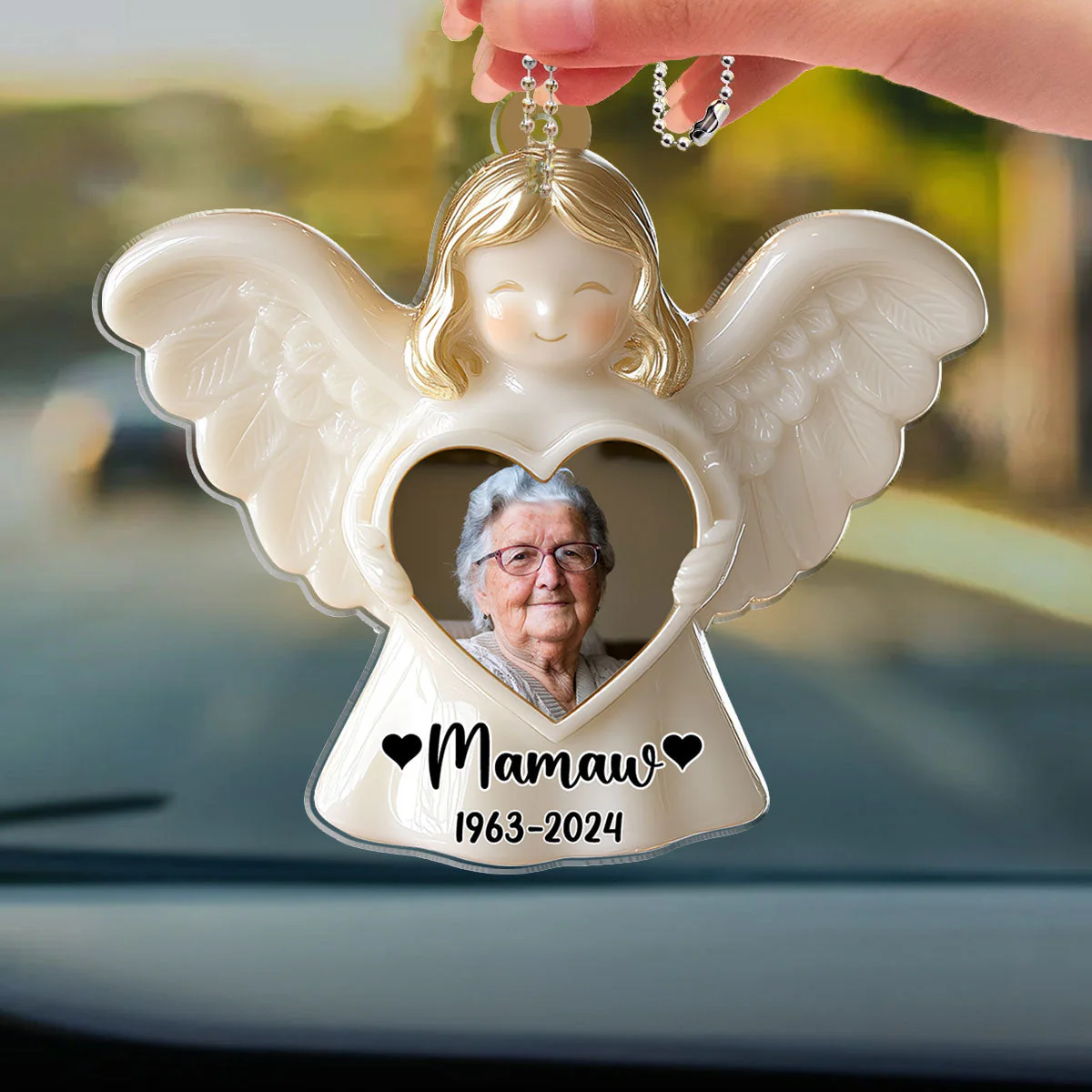 Angel Among Us - Personalized Custom Car Ornament - Image 4