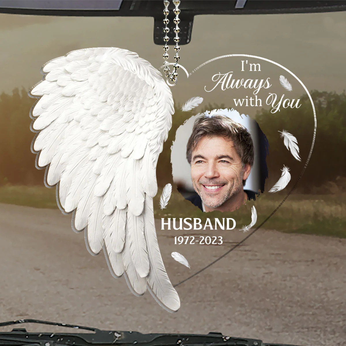 Angel In Heaven - Personalized Acrylic Car Ornament - Image 3