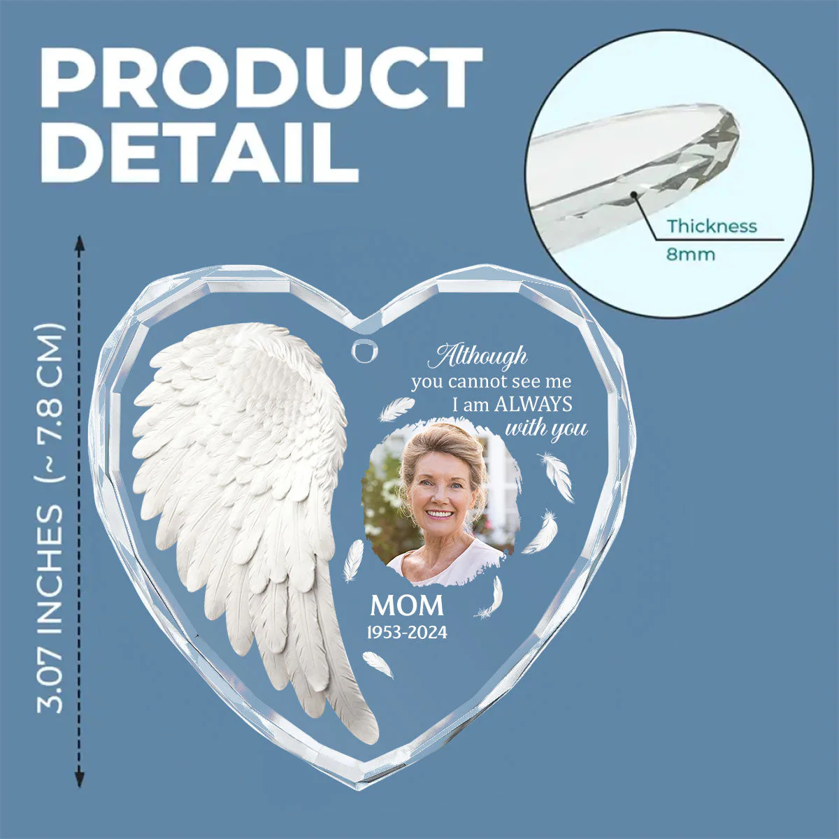 Angel In Heaven - Personalized Custom Glass Ornament - Image 2