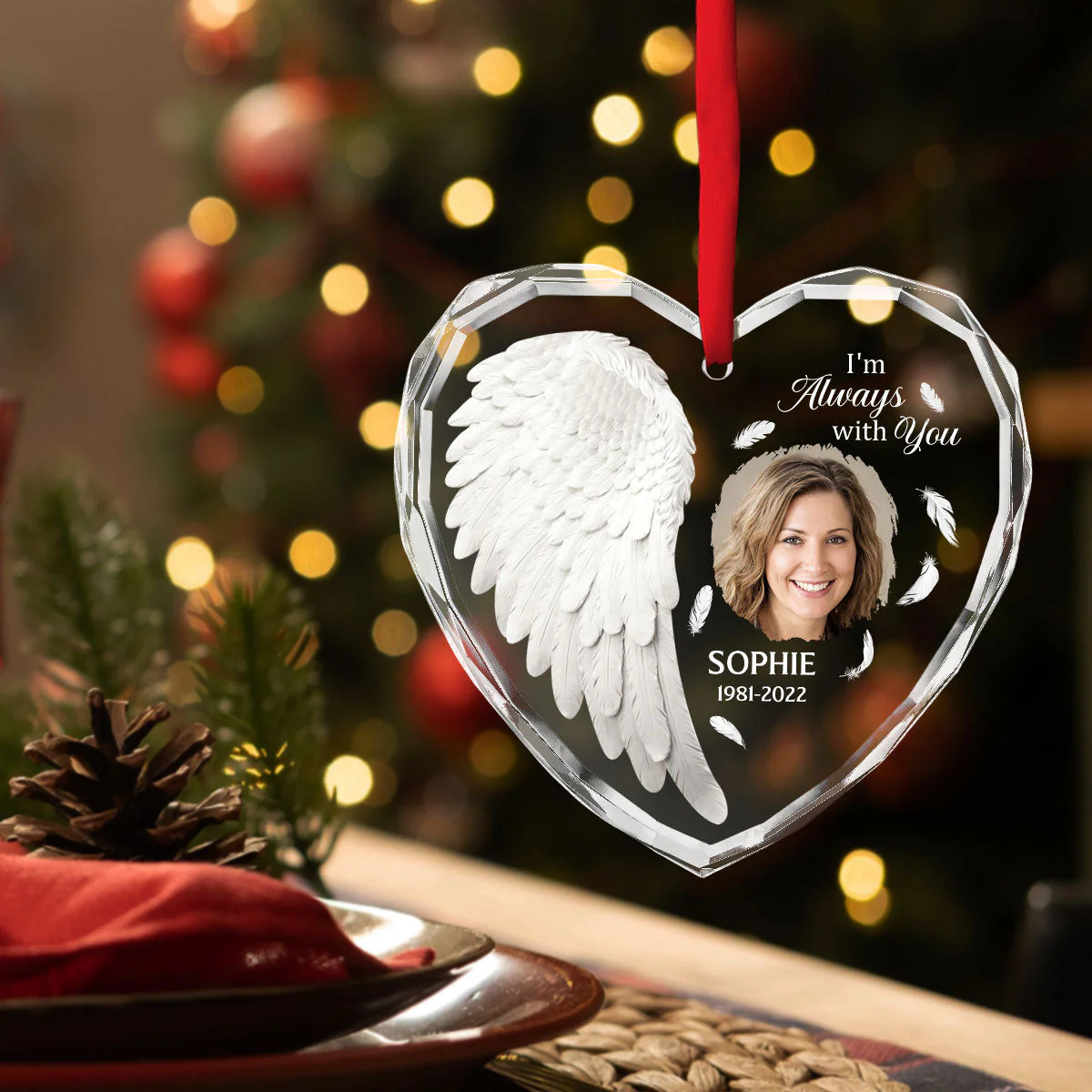 Angel In Heaven - Personalized Custom Glass Ornament - Image 4